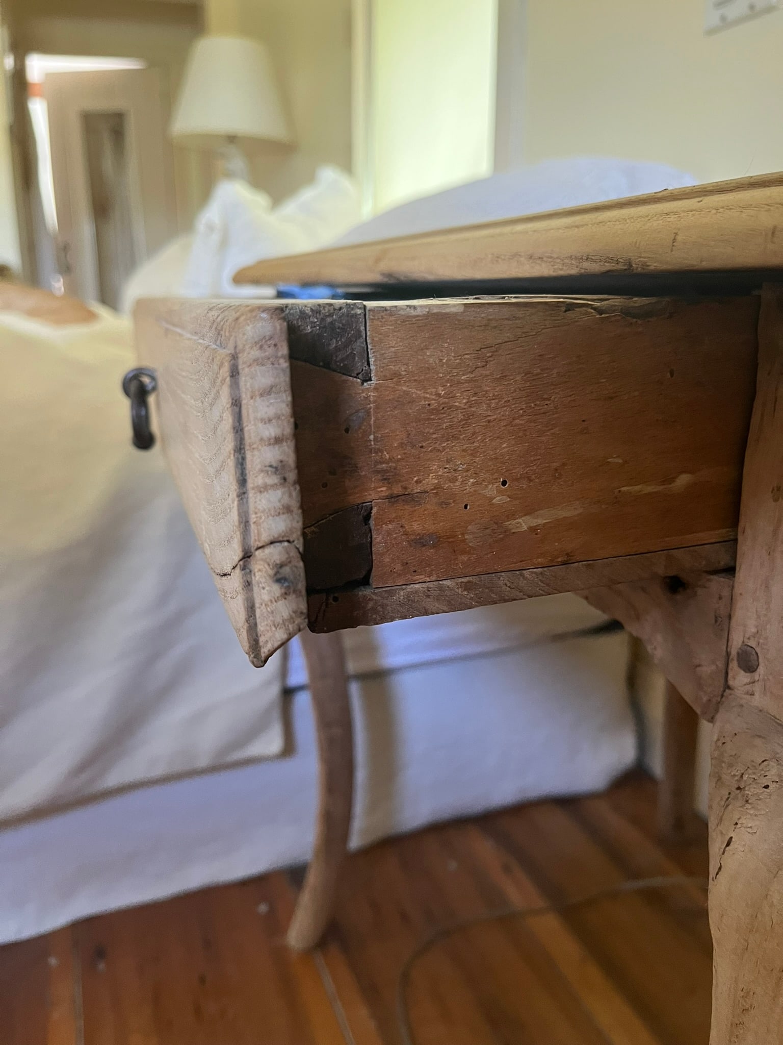 Louis XV Period Side Table, Bleached Oak - 6