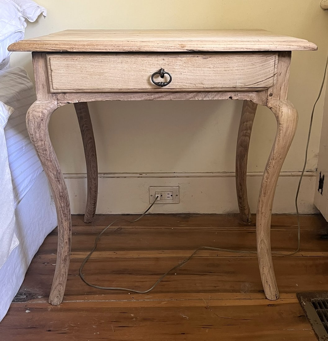 Louis XV Period Side Table, Bleached Oak - 7