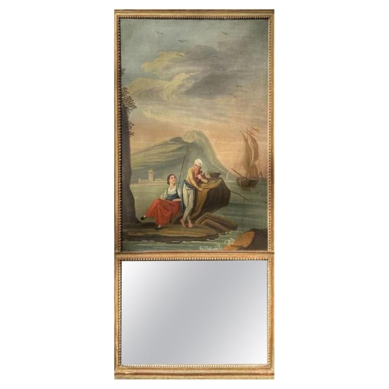 French Louis XVI Trumeau Mirror (1 of 5)