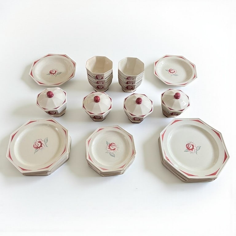 Art Deco Style Creil et Montereau Luncheon Set (1 of 11)