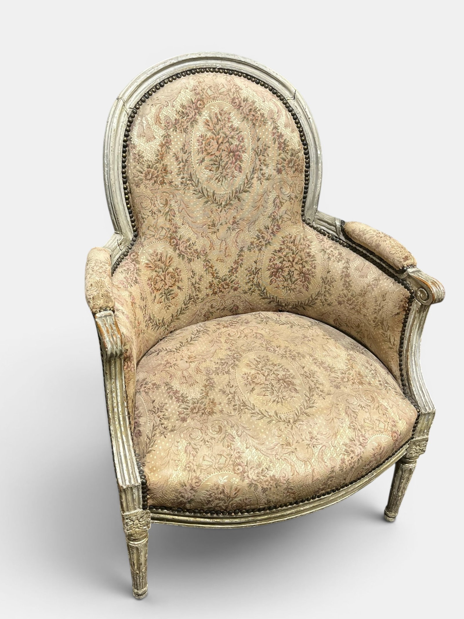 French Louis XVI Painted Bergere, Circa 1790 (1 of 5)