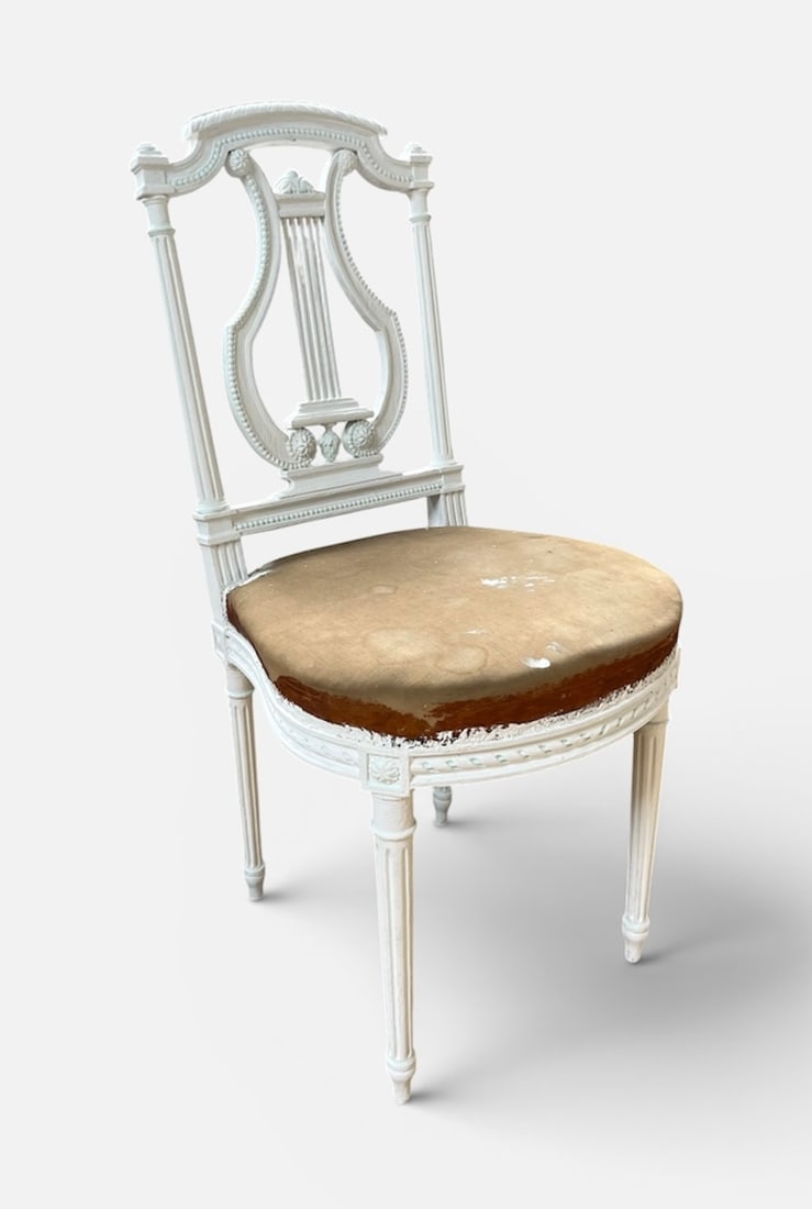 French Louis XVI Style Lyre Back Chair (1 of 5)
