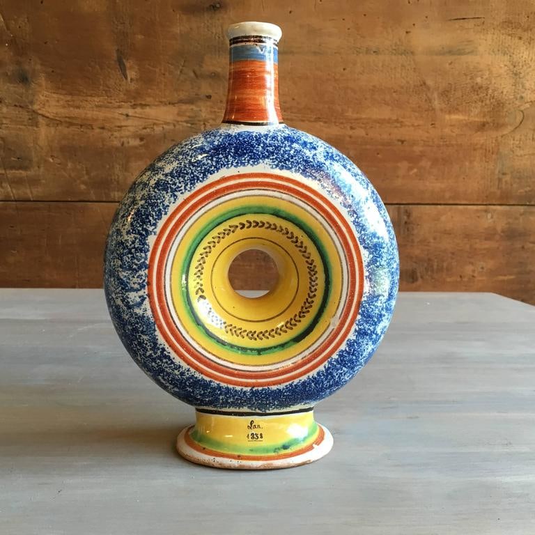 French Faience Bottle, Dated 1838 - 3