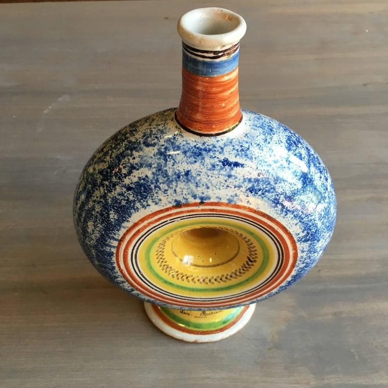 French Faience Bottle, Dated 1838 - 4