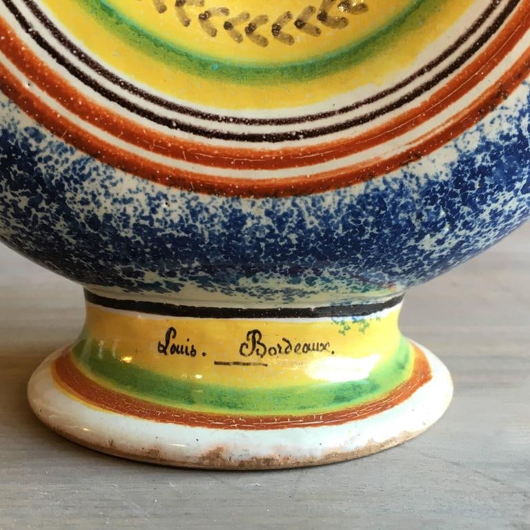 French Faience Bottle, Dated 1838 - 7