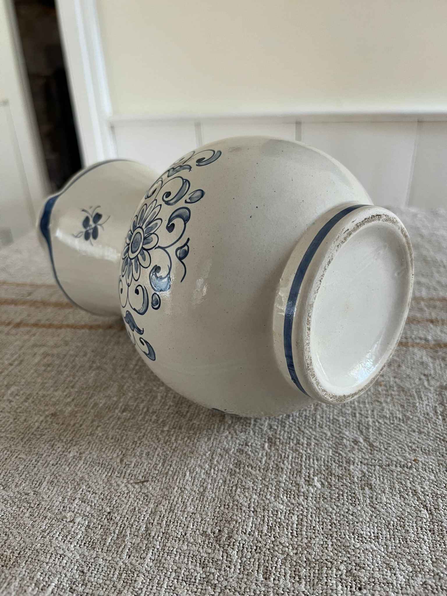 French Faience Blue and White Pitcher - 5