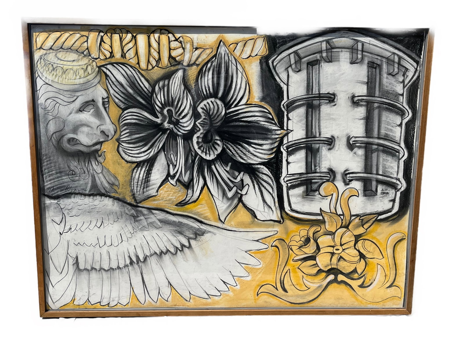 Large Mixed Media Painting, Signed Sullivan (1 of 8)