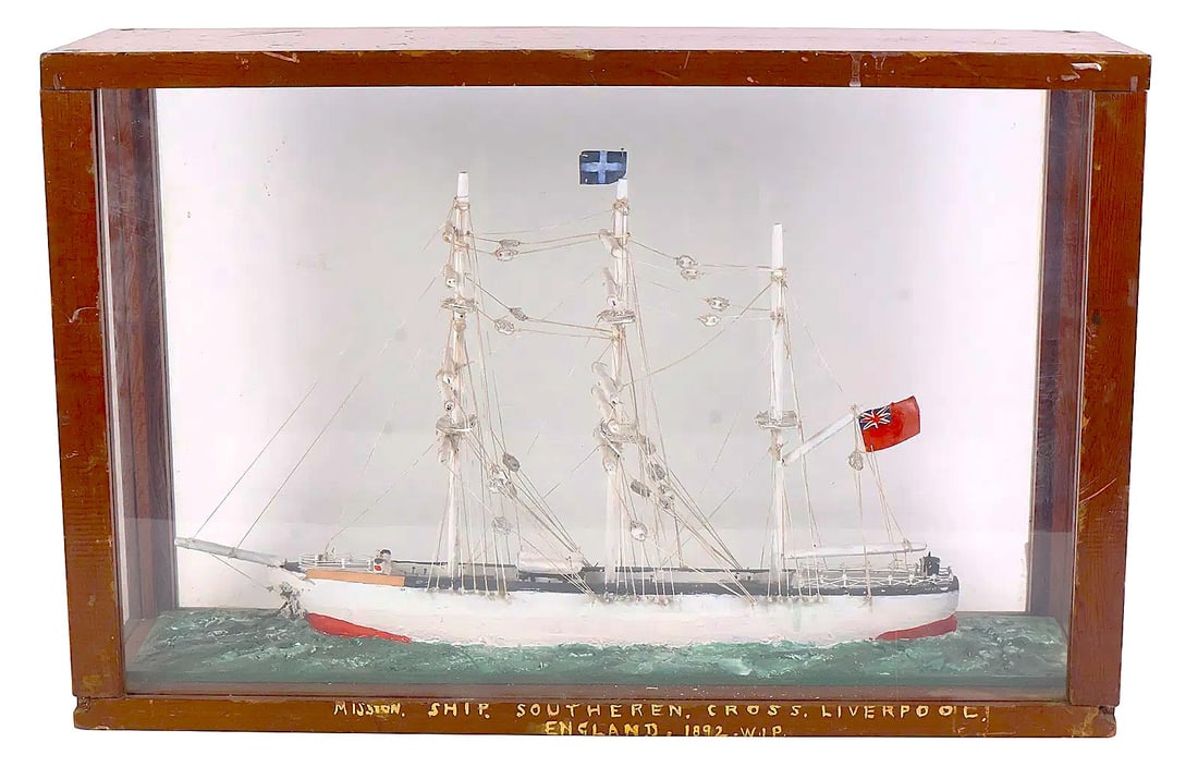 Antique Ship Model in Case (1 of 8)