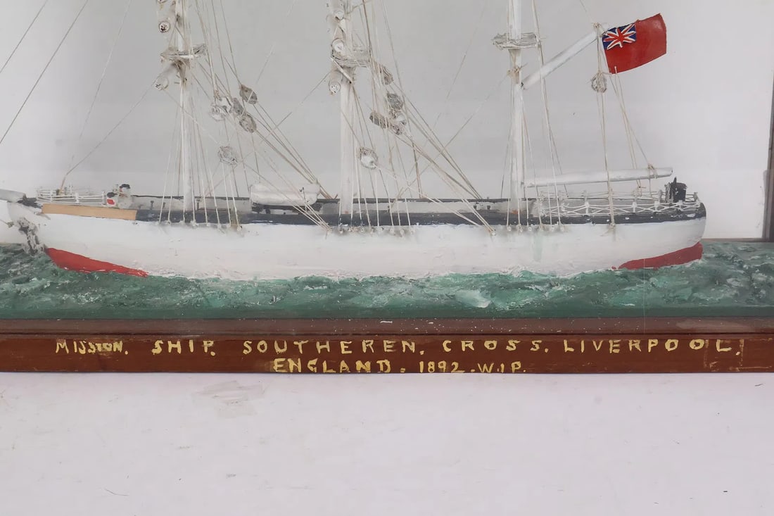 Antique Ship Model in Case - 2