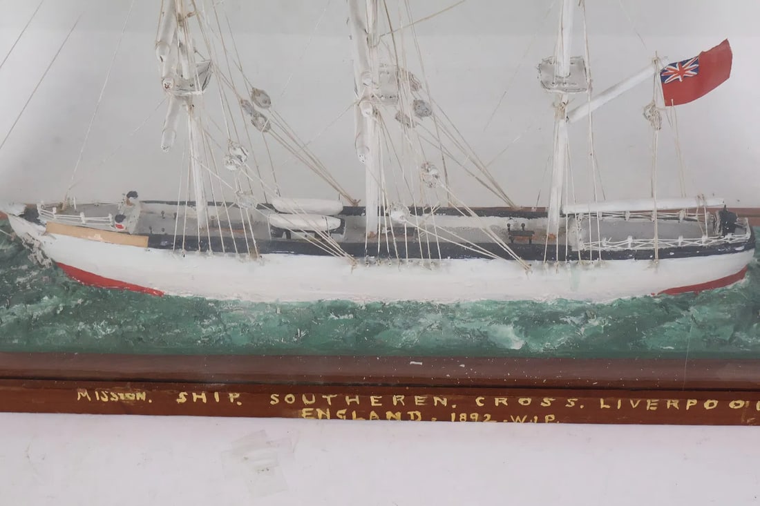 Antique Ship Model in Case - 3