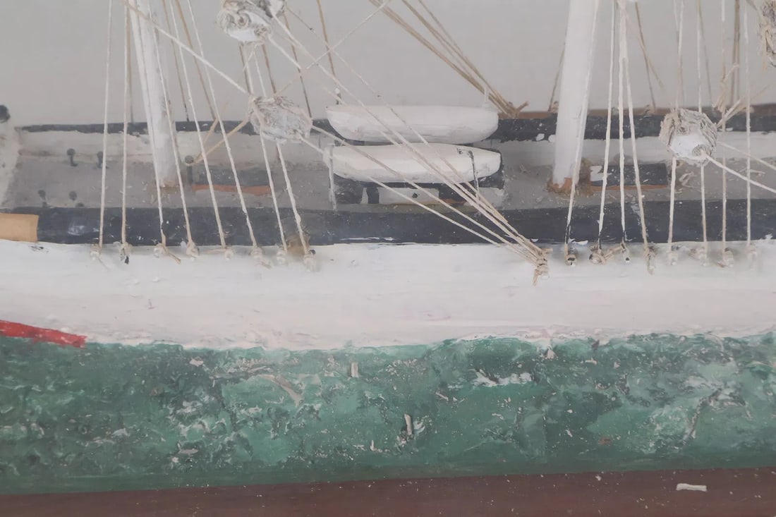 Antique Ship Model in Case - 5