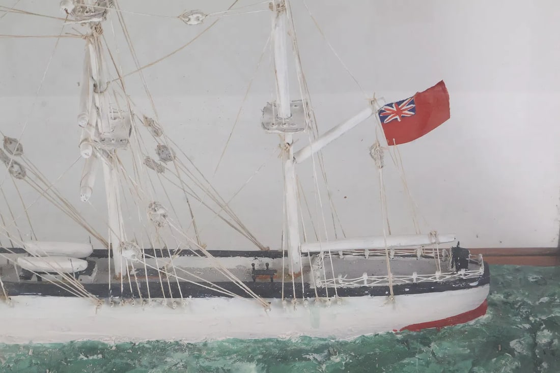 Antique Ship Model in Case - 7