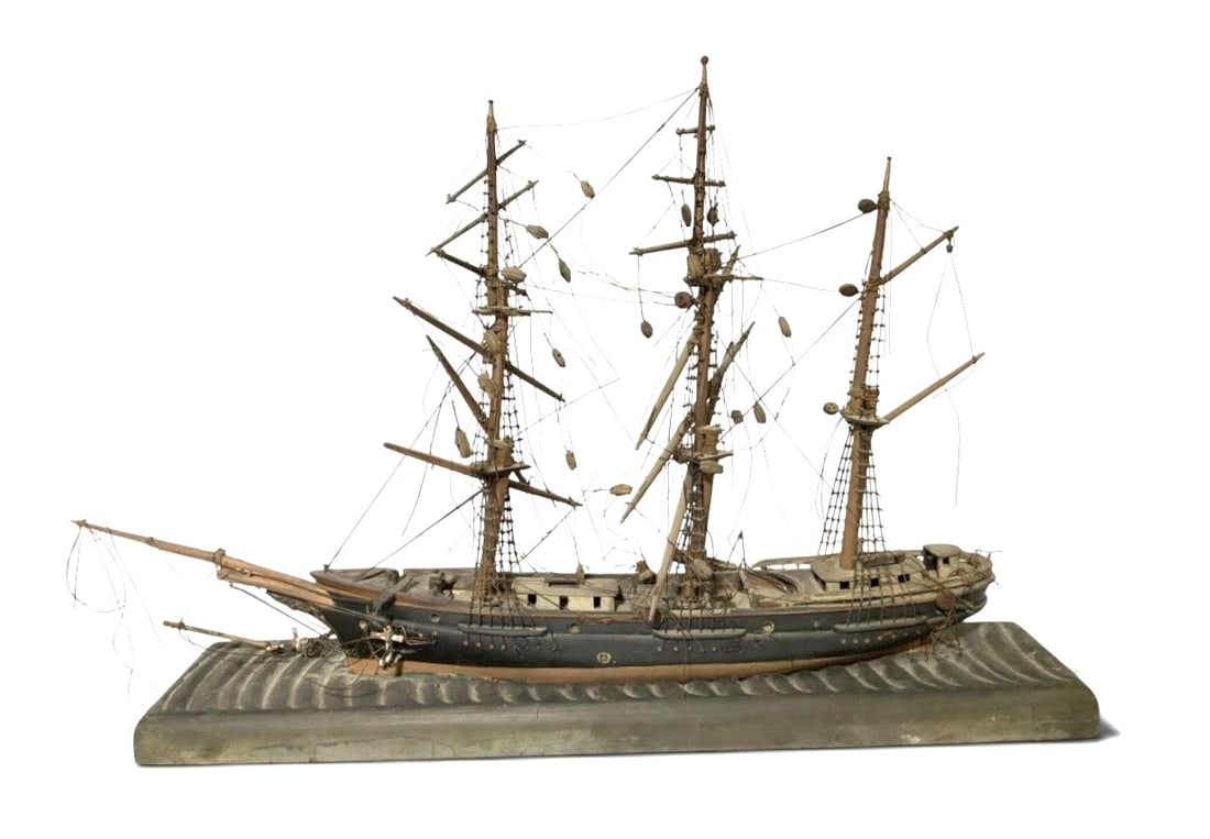 Antique Model Schooner on Base (1 of 1)