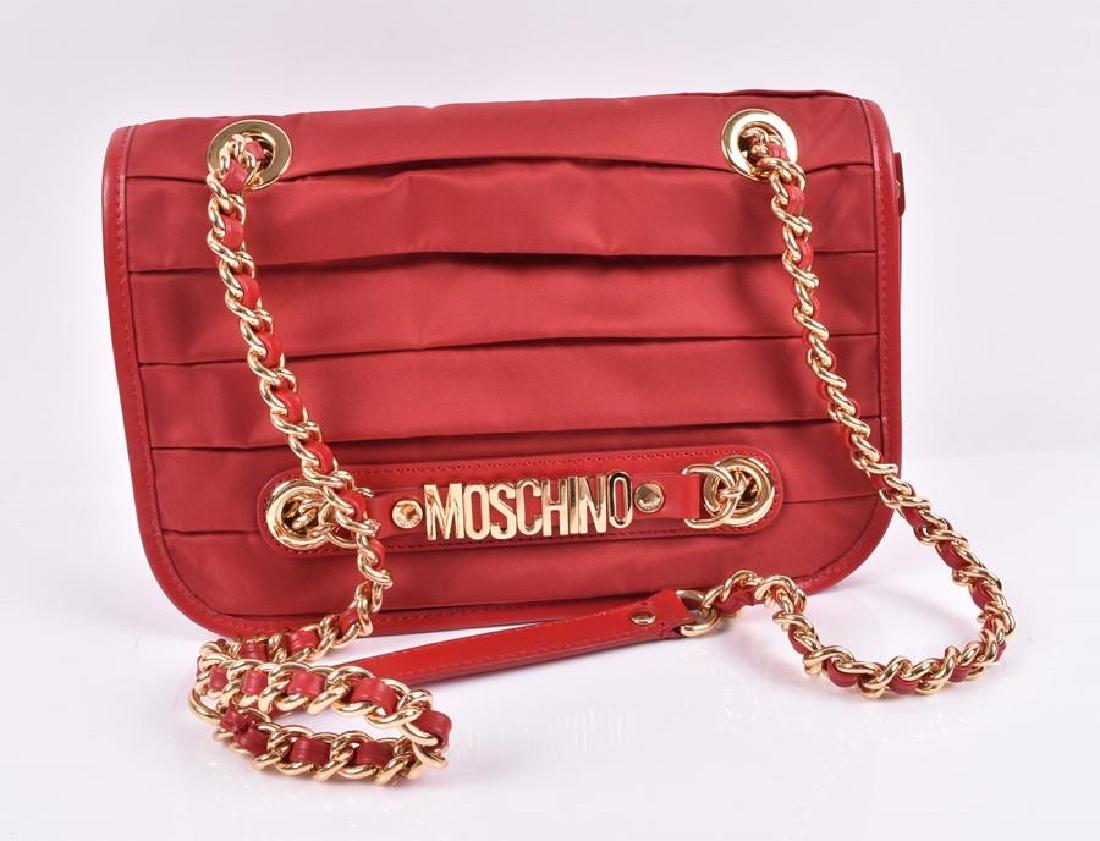 Moschino vinyl handbag in orange red  the vinyl folded (1 of 7)