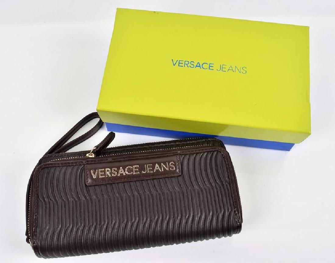 Verscace boxed wallet in chocolate brown  with ripple (1 of 4)