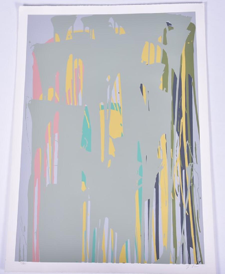 Larry Poons (b. 1937) American 'Composition' 1979,: Larry Poons (b. 1937) American 'Composition' 1979, limited edition serigraph no. 113 out of 210, pencil numbered and signed, embossed 'Stephen Simon 197' and'Larry B. Wright' in a star logo, 100 cm x
