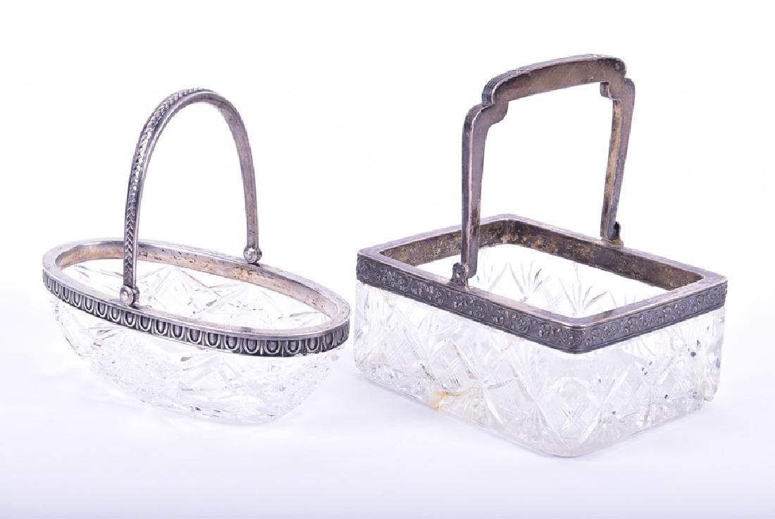 A Russian silver-mounted cut crystal swing handle (1 of 6)