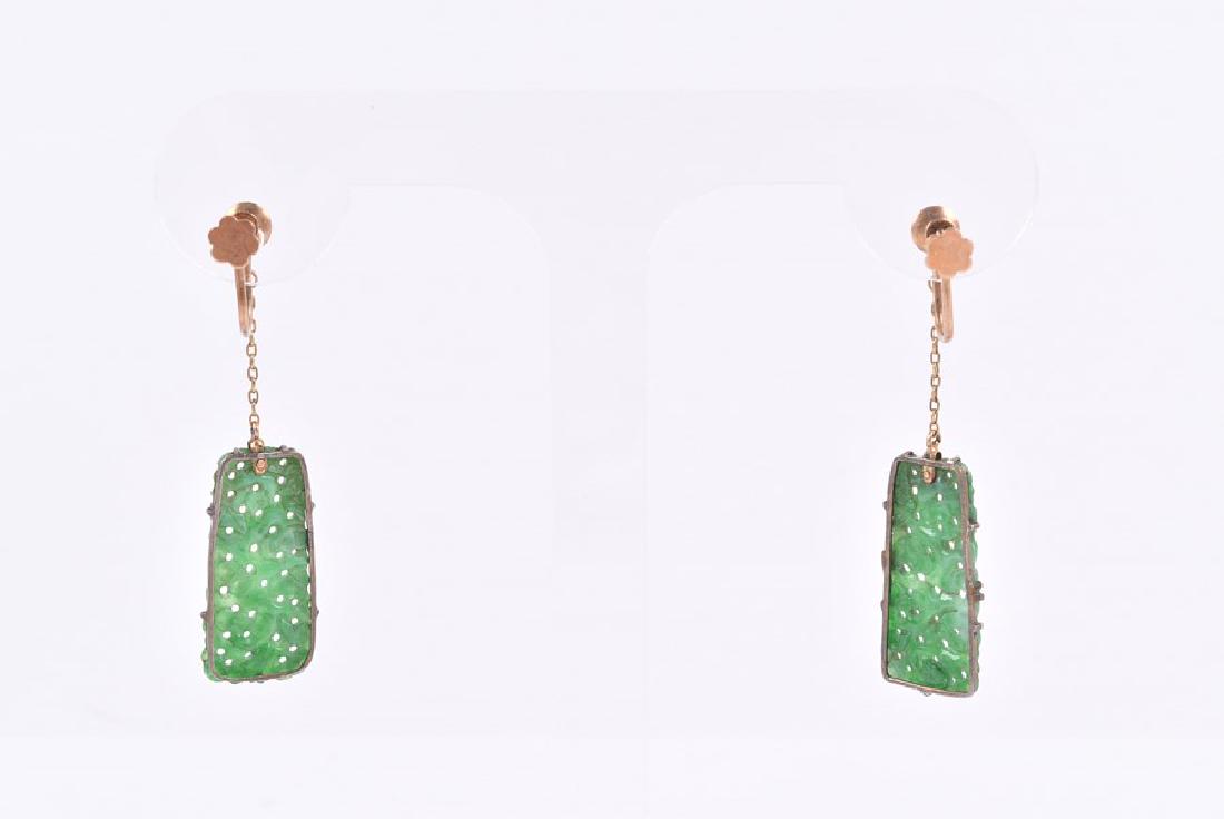 A pair of early to mid 20th century jadeite drop (1 of 5)