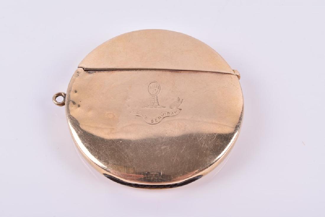 An unusual 9ct yellow gold vesta case  of circular (1 of 3)