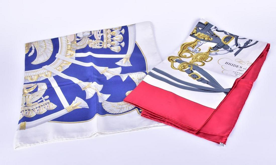 Two Hermes silk lady's scarves  to include one titled (1 of 10)