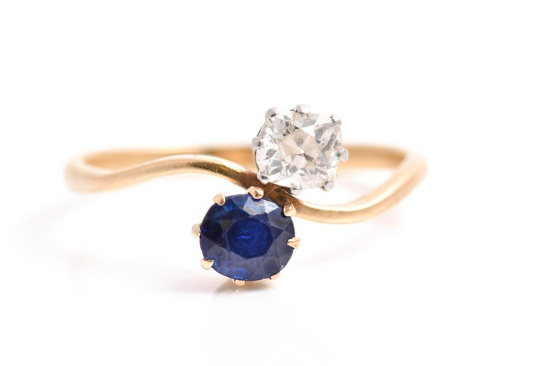 An early to mid 20th century diamond and sapphire (1 of 4)