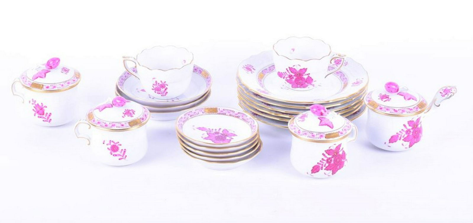 A Herend porcelain part tea service  comprising four (1 of 5)