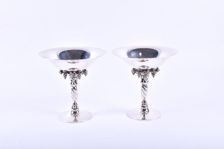 A pair of Georg Jensen Danish silver tazzas  designed (1 of 10)
