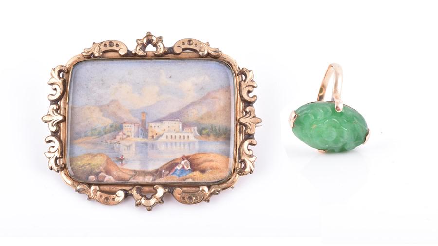 An unusual late 19th century gilt metal brooch  of (1 of 6)