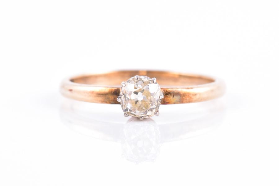 A 9ct yellow gold and old-cut diamond ring  set with a (1 of 4)