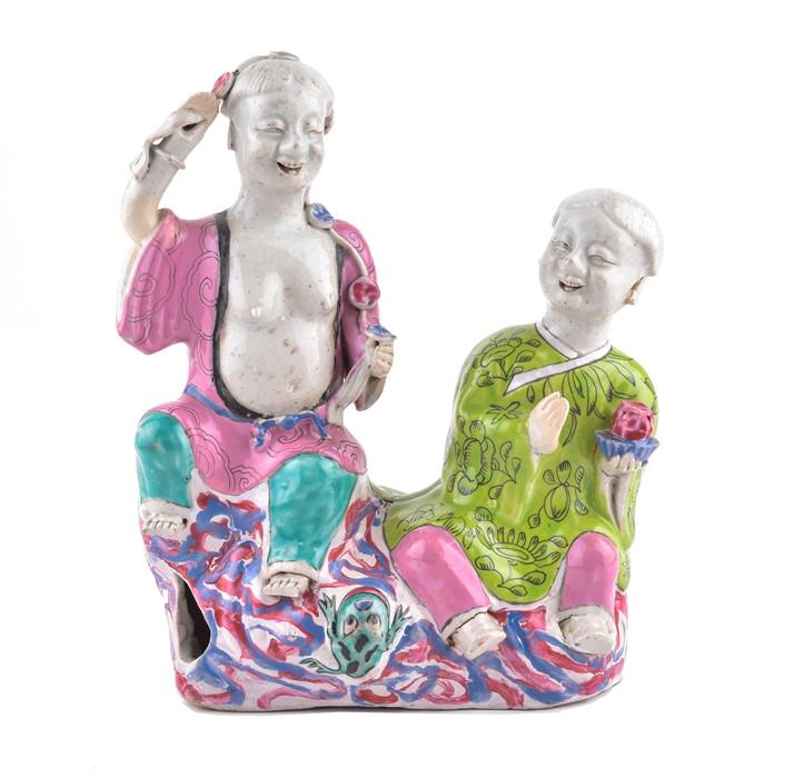 A Chinese Qianlong period famille rose ceramic group of (1 of 6)