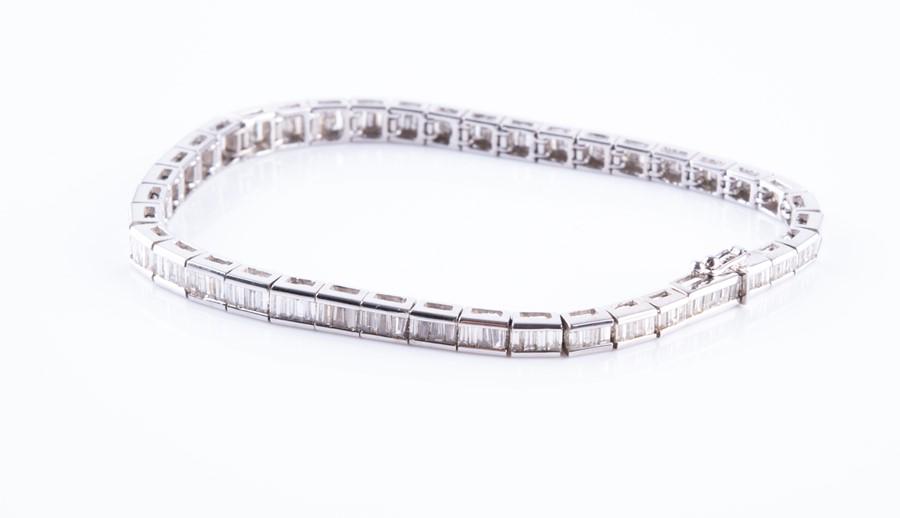 A diamond line bracelet   set with baguette-cut (1 of 4)