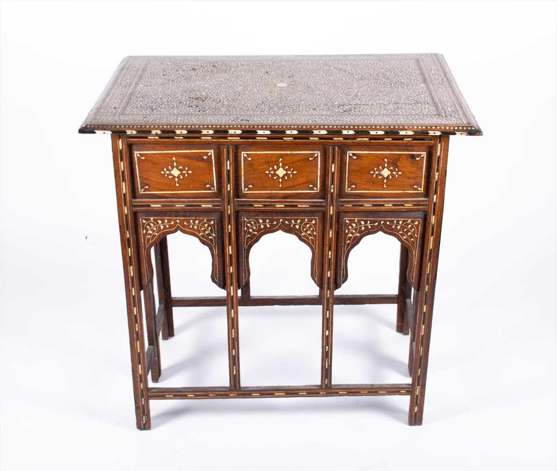 An early 20th century Anglo-Indian Shisham inlaid table (1 of 5)
