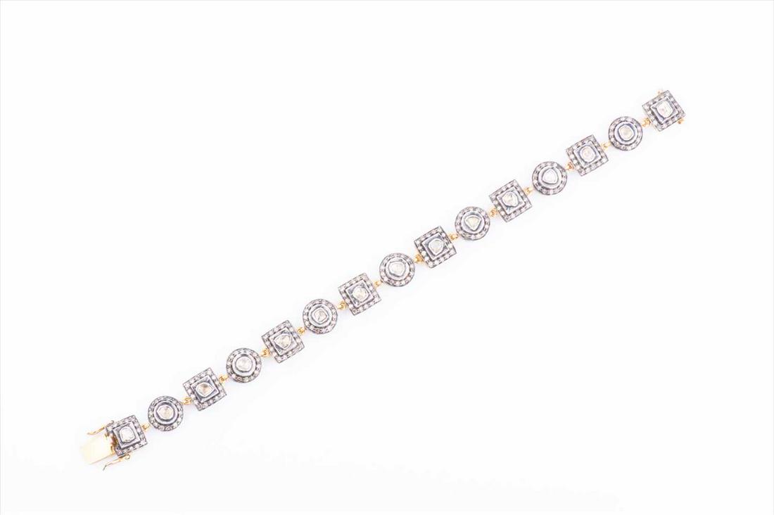 An Indian diamond bracelet the alternating round and (1 of 4)