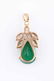 A yellow metal, diamond and emerald pendant, set with a