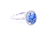 A white gold, white sapphire and blue stone ring set - 2