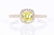 A 14ct yellow gold and yellow diamond halo ring set