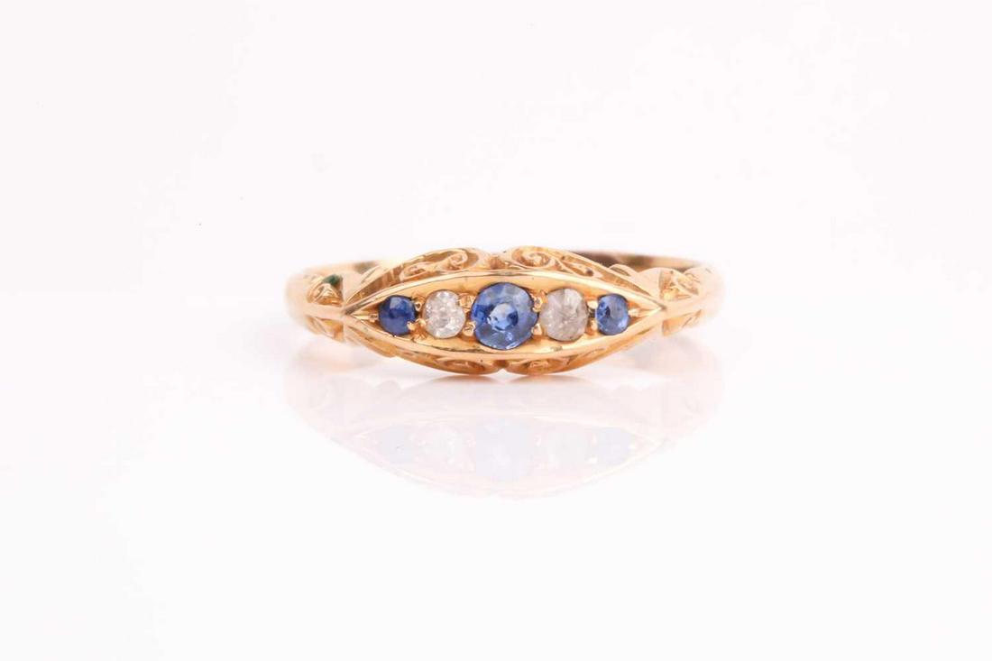 A late 19th / early 20th century 18ct yellow gold, (1 of 5)