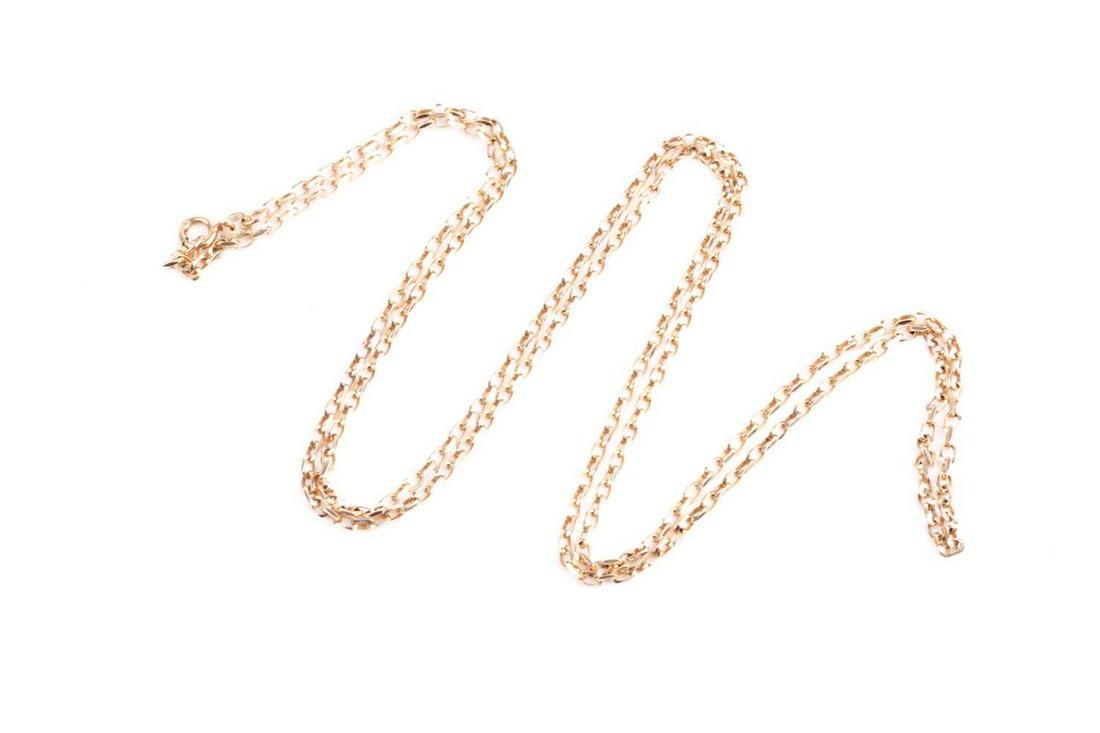 A 9ct yellow gold rounded link chain necklace, (1 of 4)
