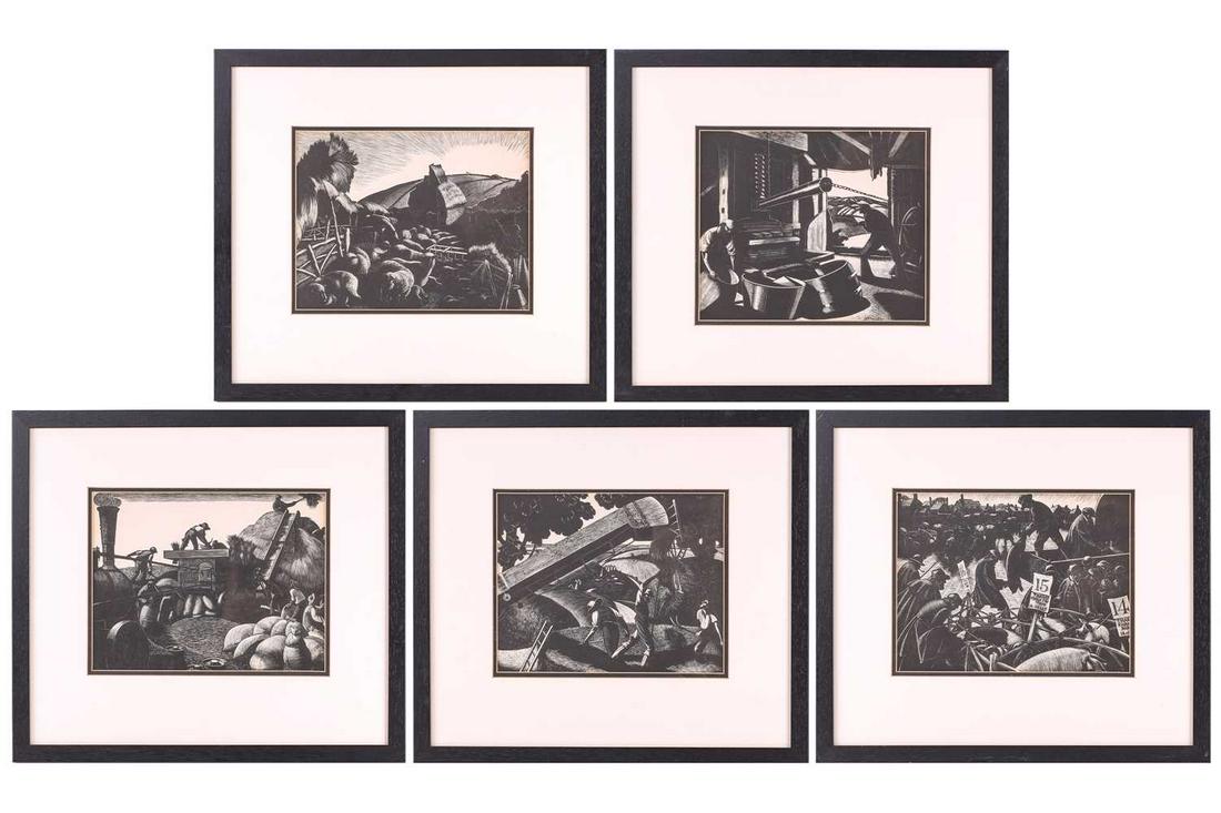 â€  Claire Leighton (1898-1989), a set of five monochrome prints, from 'The Farmer's Year', each (1 of 16)