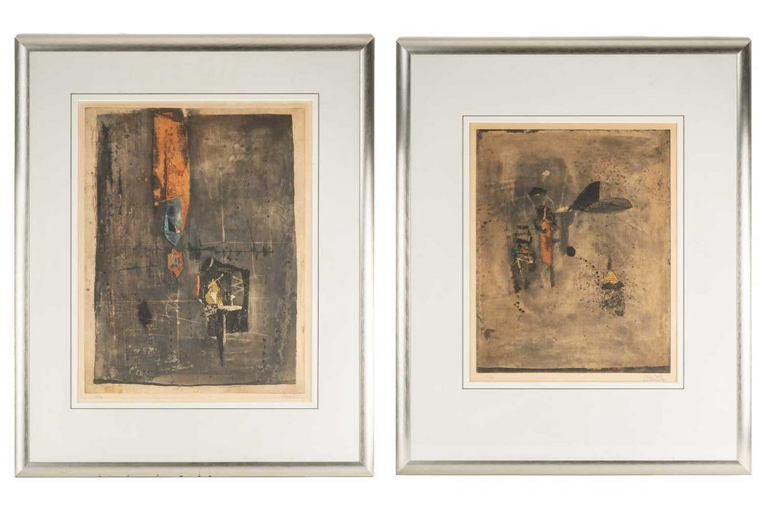 â€  Johnny Friedlaender (1912 - 1992) German/French, 'Composition au Point Noir', signed in pencil (1 of 20)