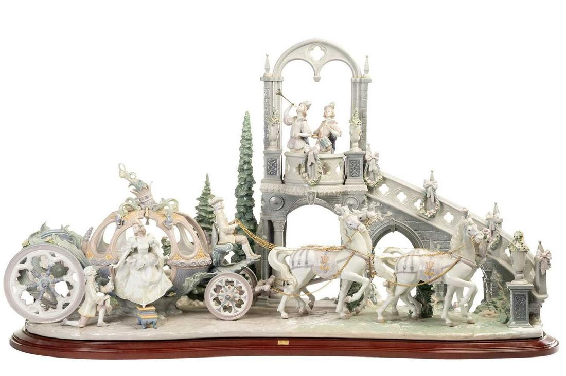 A large and impressive Lladro figure group, 'Cinderella's Arrival' No 263 (edition of 1,500?) (1 of 18)