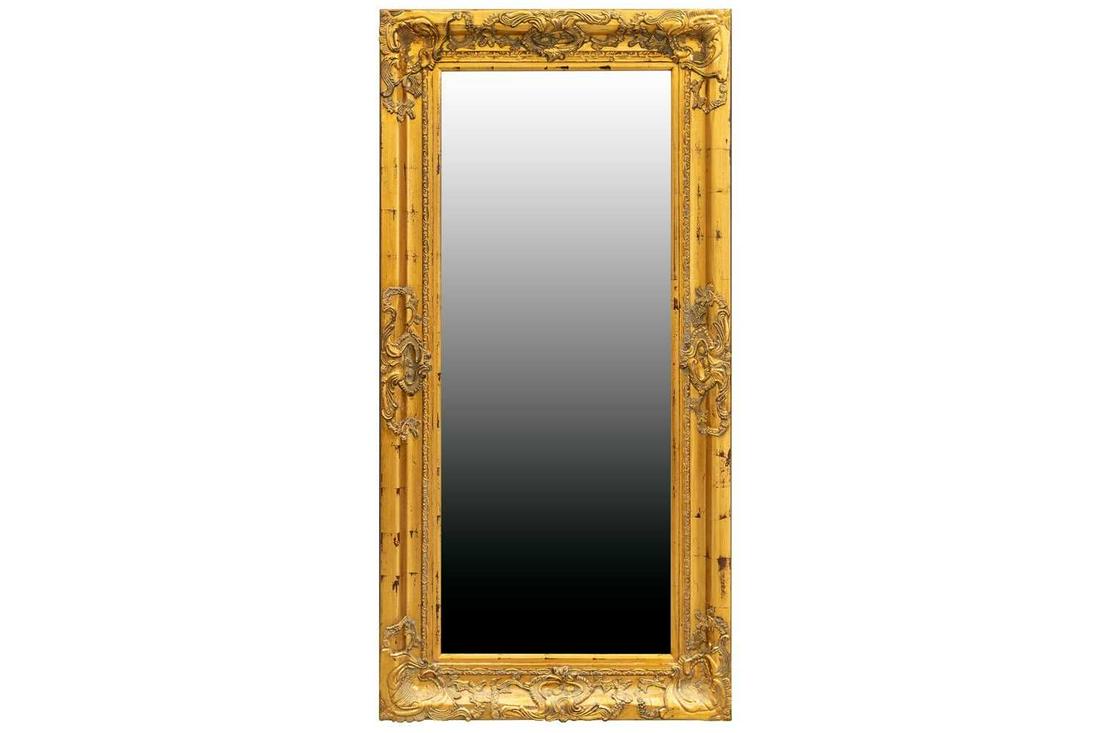 A 19th century style rectangular gilt framed wall mirror, 20th/21st century, with deep bevelled (1 of 6)