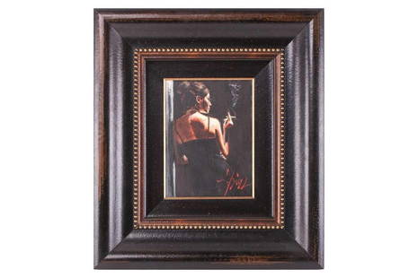 Fabian Perez (b.1967) Argentinian, Study for 'Sensual touch in the dark', signed, signed and: Fabian Perez (b.1967) Argentinian, Study for 'Sensual touch in the dark', signed, signed and inscribed verso, oil on canvas, 30.5 cm x 22.5 cm, frame 64.5 cm x 56.5 cm.