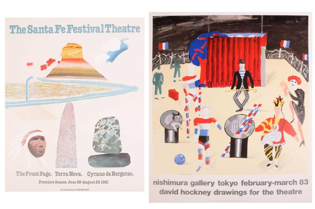 A David Hockney poster for 'The Santa Fe Festival Theatre 1981', printed in England courtesy of (1 of 16)