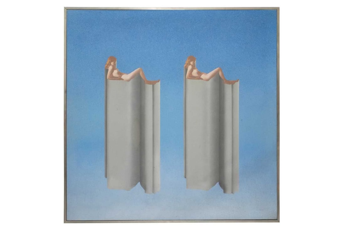 † Antony Donaldson (b.1939), Lindsay Fairing 1970, unsigned, acrylic and silkscreen on canvas,: † Antony Donaldson (b.1939), Lindsay Fairing 1970, unsigned, acrylic and silkscreen on canvas, 152.5cm x 152.5cm, framed 157cm x 156.5cm. The Estate of Dame Barbara Mary Quant, DBE CH FCSD RDI Rowan