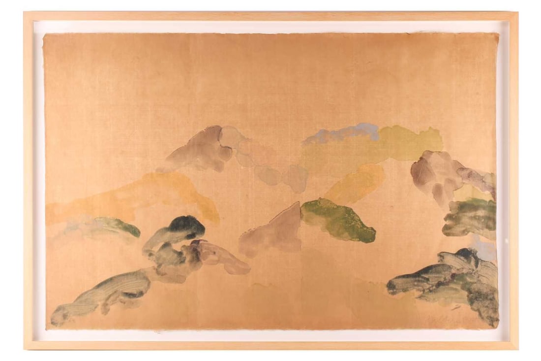 Anne Chu (1959 - 2016) American, 'Landscape 2', signed and dated 2001, monoprint, 63.5 x 97 cm,: Anne Chu (1959 - 2016) American, 'Landscape 2', signed and dated 2001, monoprint, 63.5 x 97 cm, framed and glazed 72 x 106 cm