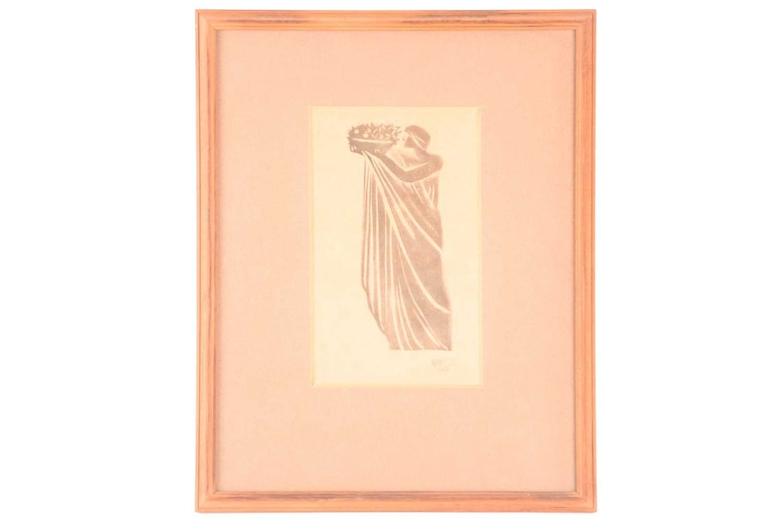 Edward Henry Gordon Craig (1872-1966), Figure from Hamlet, woodcut, initialled and dated 1907 to low (1 of 3)