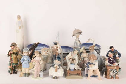 A large collection of Lladro, Royal Copenhagen, Royal Doulton, Bing &amp; Grondahl, and other figuri (1 of 20)