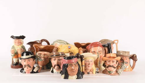 Royal Doulton: a large collection of character jugs comprising, The Snake Charmer (D6912) limited ed (1 of 20)