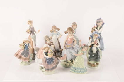 Lladro: A large collection of figurines consisting of Spring is here (5223), Afternoon Snack (6577), (1 of 20)